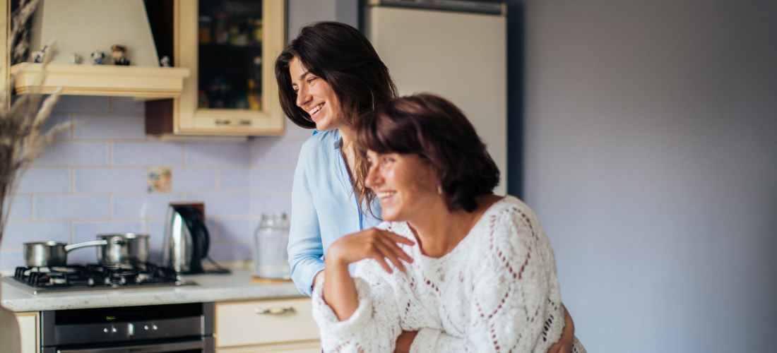 mother and daughter having fun time together